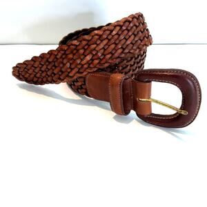 Coach Women Belt Size Medium Leather Mesh Belt British Tan 3851